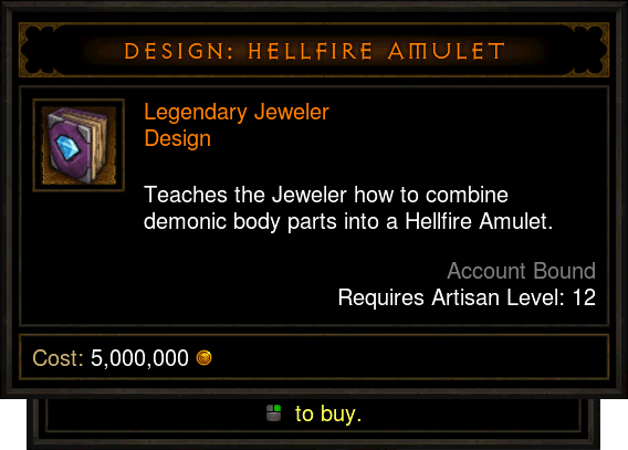 Hellfire Amulet Recipe