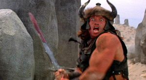 Conan the Barbarian Swinging Bloody Sword